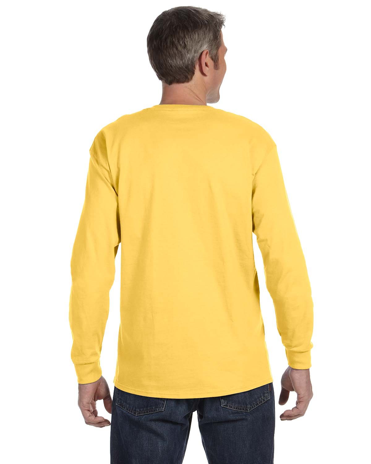 Jerzees 5.6 oz 50/50 Heavyweight Blend Long-Sleeve T-Shirt Island Yellow Small