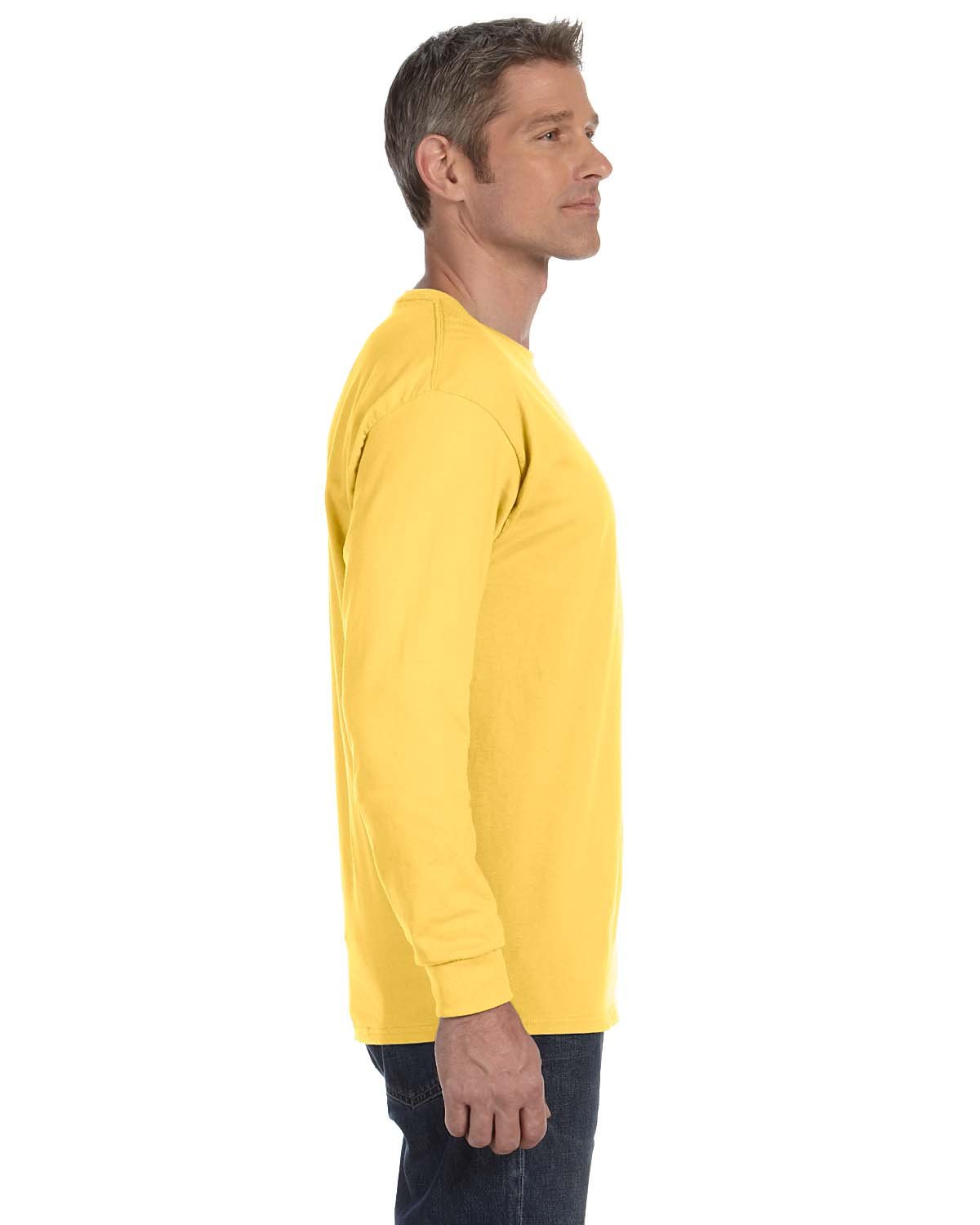 Jerzees 5.6 oz 50/50 Heavyweight Blend Long-Sleeve T-Shirt Island Yellow Small