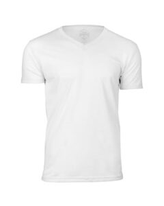 true classic v neck mens t shirt, premium fitted soft men's t-shirts white