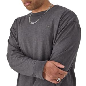 Champion, Classic Long Sleeve, Comfortable, Soft T-Shirt for Men (Reg. or Big & Tall), Granite Heather, Medium