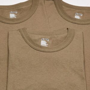 Soffe Men's 3 Pack - USA Poly/Cotton Military Tee, Tan, Large