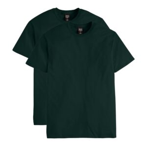 hanes men's nano premium cotton t-shirt (pack of 2), deep forest, x-large