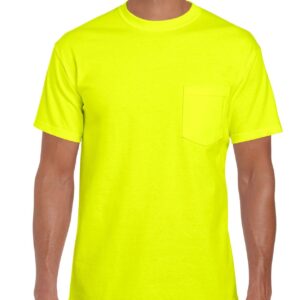 Gildan Ultra Cotton - Short-Sleeve T-Shirt with Pocket. 2300 - Large - Safety Green