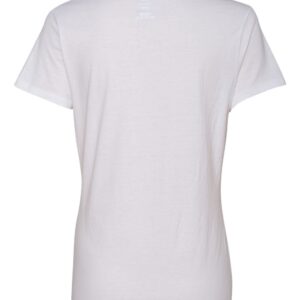 Hanes Ladies Perfect-T Cotton V-Neck T-Shirt. ,WHITE,XS