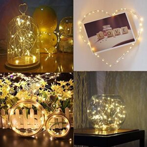 BXROIU Fairy Lights CR2032 Battery Operated,6 Pack 6.6Ft/2Meter 20 LEDs Micro Silver Wire String Lights for Bedroom Christmas Party Wedding Decoration (Warm White)