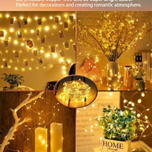 20 Pack Fairy Lights Battery Operated 3.3ft 20 LED Mini String Lights Twinkle Lights Copper Wire Firefly Starry Lights for Mason Jars Wedding Party Christmas Centerpiece Table Decorations, Warm White