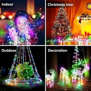 Fairy String Lights Battery Operated-33 FT 100 LED 16 Colors Changing Sliver Wire Lights, Larger RGB Bulb Super Bright Lights with Remote Control for Christmas Bedroom Party Outdoor Decoration