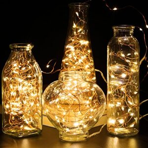 GDEALER 6 Pack Fairy String Lights 7.2ft 20 Led Starry String Lights Battery Powered Christmas Lights Silver Copper Wire Lights Firefly Lights for DIY Christmas Decorations Lights Warm White