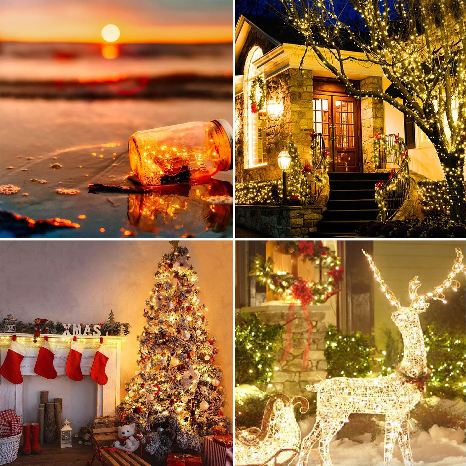 Tasodin led Fairy Lights Waterproof 16.4ft String Lights Battery Operated for Wedding, Home, Garden, Party, Christmas Decoration (1pc, Warm White 1pc)