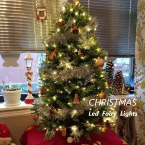 Highill LED Fairy Lights Battery Operated with Timer 50LEDs String Lights Copper Wire Light Waterproof for Christmas Tree Decoration Outdoor Garden Decor Indoor Wedding Party Bedroom Decorations