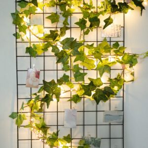 Minetom 2 Pack 6 Ft. Ivy String Lights - Battery Operated 72 LED Artificial Ivy Lights, Warm White Bedroom Vines Lights for Wall Room Window Wedding Indoor Party Festival Decor