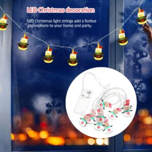 ibasenice Christmas Fairy Lights Christmas String Lights 10leds Snowman Fairy Lights Battery Operated Xmas Tree Garland Rope Light Lamp for Indoor Outdoor Wedding Party Garden Decoration