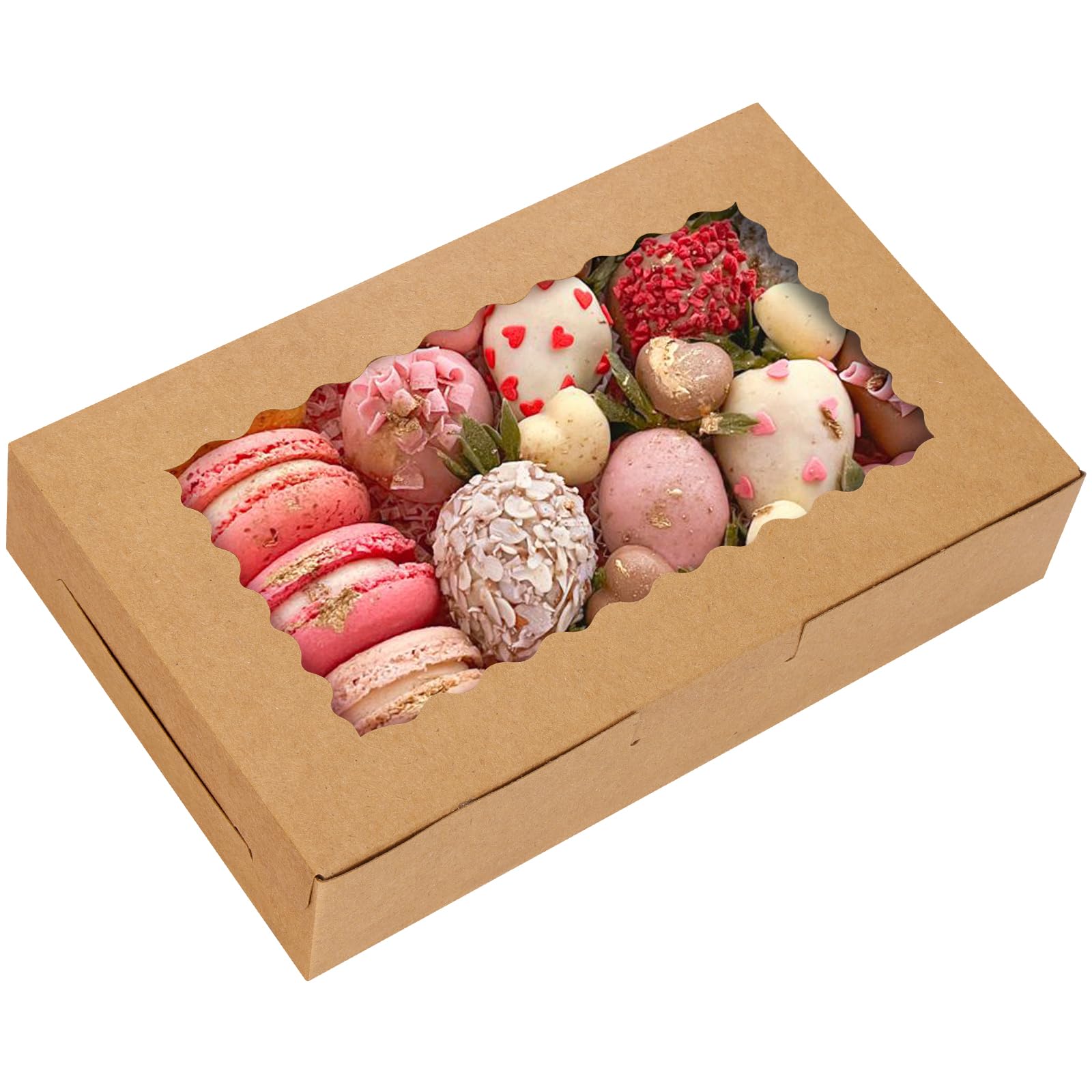 Moretoes 20pcs Cookie Boxes, 7x4.3x1.5in Small Treats Boxes, Mini Cake Boxes for Macaron Chocolate Truffle Dessert Pastry