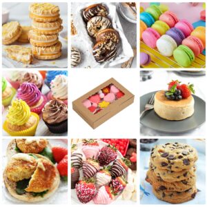 Moretoes 20pcs Cookie Boxes, 7x4.3x1.5in Small Treats Boxes, Mini Cake Boxes for Macaron Chocolate Truffle Dessert Pastry