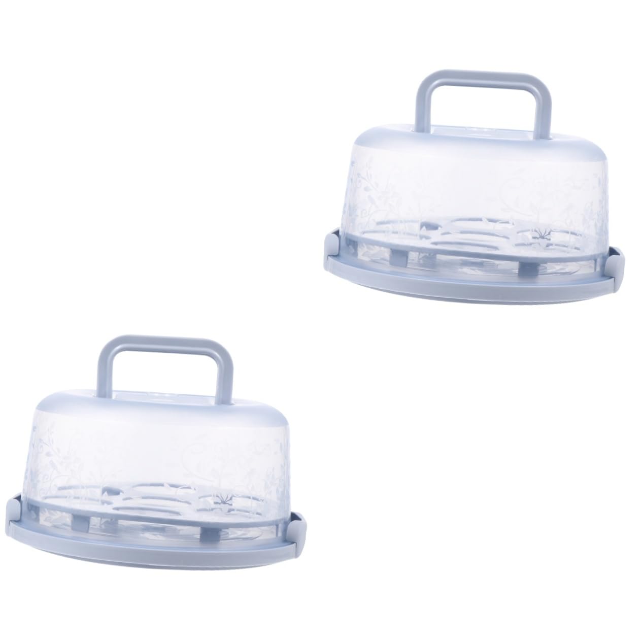 SOLUSTRE 2 Sets Portable Cake Box Cake Carrier Cake Stand with Lid Containers with Lids Cake Storage Container Pie Cup Cake Tier Stand Veggie Tray Cake Holder Flan Cake Pan Handheld Plastic