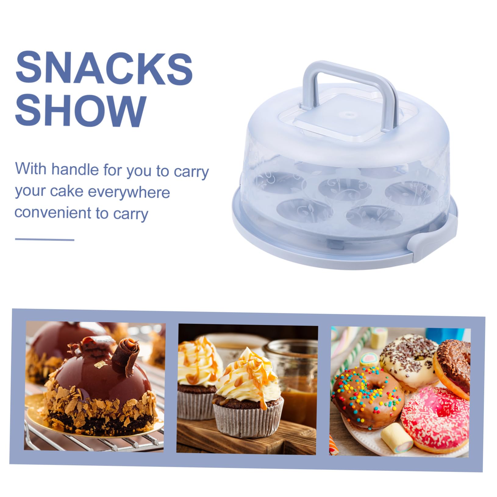 SOLUSTRE 2 Sets Portable Cake Box Cake Carrier Cake Stand with Lid Containers with Lids Cake Storage Container Pie Cup Cake Tier Stand Veggie Tray Cake Holder Flan Cake Pan Handheld Plastic