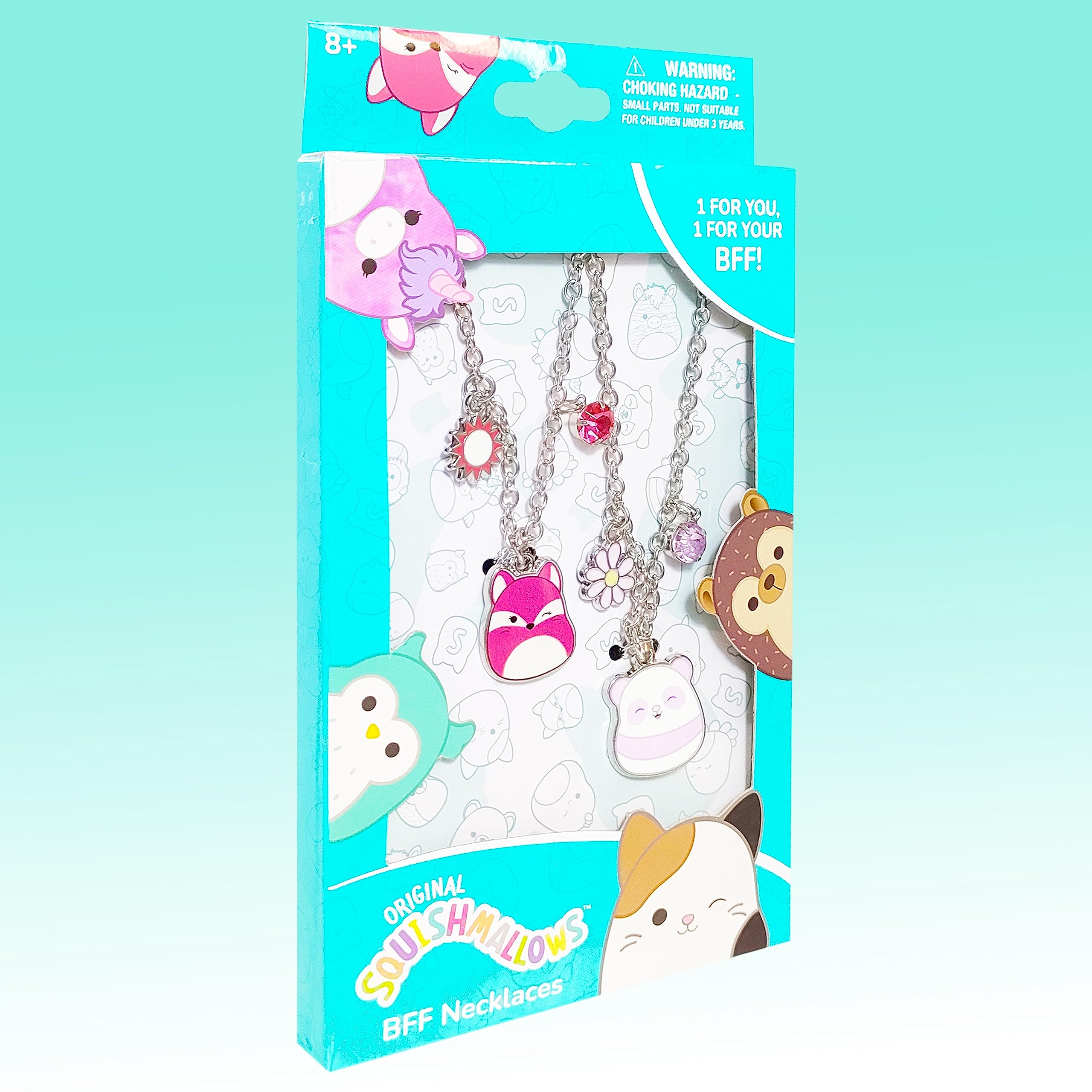 LUV HER Squishmallow Premium BFF Necklaces -Squishmallow Better Girls Jewelry - one Squishmallow for you one for your BFF - Ages 3+