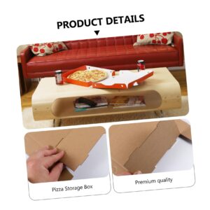 ULTECHNOVO 25pcs Boxes Mini Pizza Box Mini Pizza Storage Case Take Sandwich Container 6 Inch Pizza Boxes Pizza Slice Boxes Mini Pizza Case Pizza Baking Corrugated Cardboard Paper Miniature