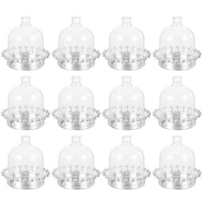 upkoch 12pcs candy box cake covers and cake containers mini dessert plates mini cupcake holder cake plate with dome cake tray with lid cake stand with dome clear cake stand dome lids