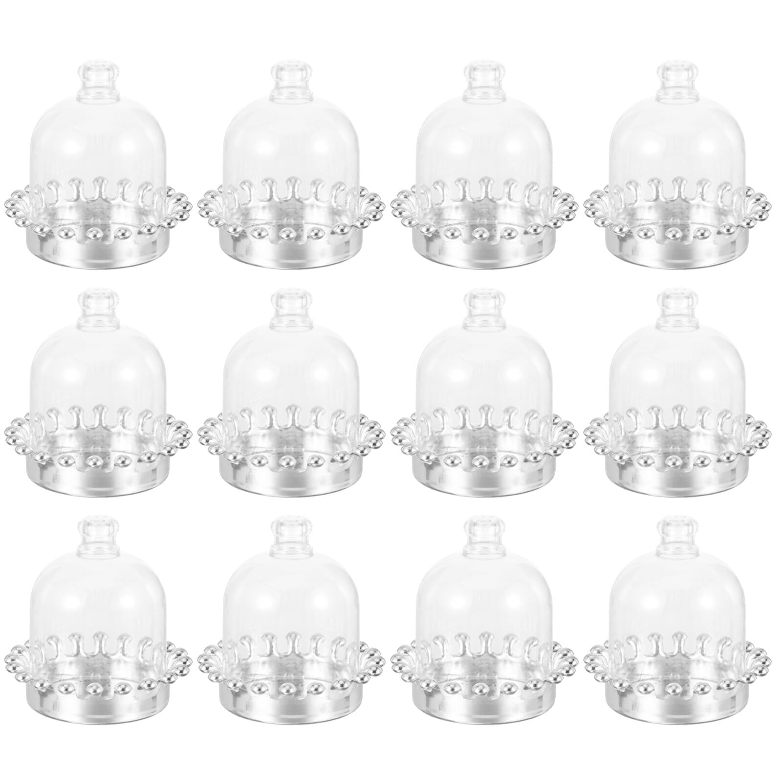 UPKOCH 12pcs Candy Box Cake Covers and Cake Containers Mini Dessert Plates Mini Cupcake Holder Cake Plate with Dome Cake Tray with Lid Cake Stand with Dome Clear Cake Stand Dome Lids