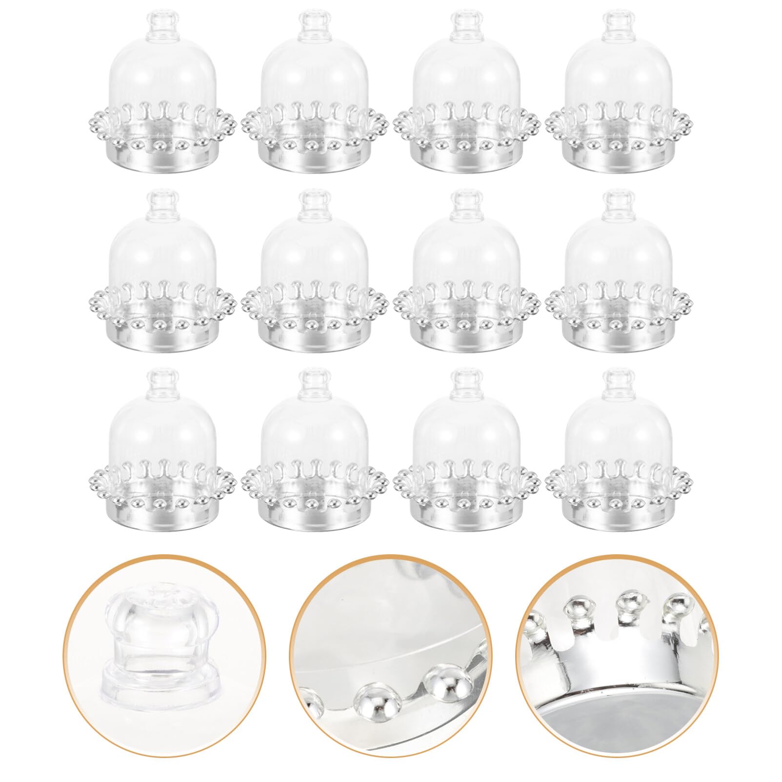 UPKOCH 12pcs Candy Box Cake Covers and Cake Containers Mini Dessert Plates Mini Cupcake Holder Cake Plate with Dome Cake Tray with Lid Cake Stand with Dome Clear Cake Stand Dome Lids