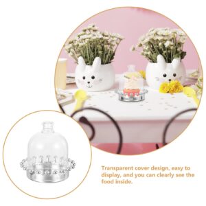 UPKOCH 12pcs Candy Box Cake Covers and Cake Containers Mini Dessert Plates Mini Cupcake Holder Cake Plate with Dome Cake Tray with Lid Cake Stand with Dome Clear Cake Stand Dome Lids