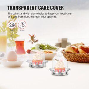 UPKOCH 12pcs Candy Box Cake Covers and Cake Containers Mini Dessert Plates Mini Cupcake Holder Cake Plate with Dome Cake Tray with Lid Cake Stand with Dome Clear Cake Stand Dome Lids