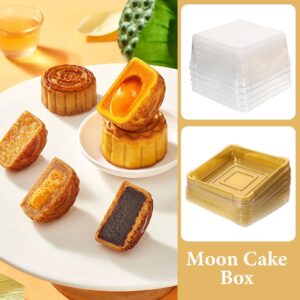 Healifty 50pcs Boxes Cookie Muffin Boxes Cake Container with Lids Cake Containers with Lids Individual Cupcake Containers Moon Cake Dome Boxes Cake Dessert Container Moon Cake Containers