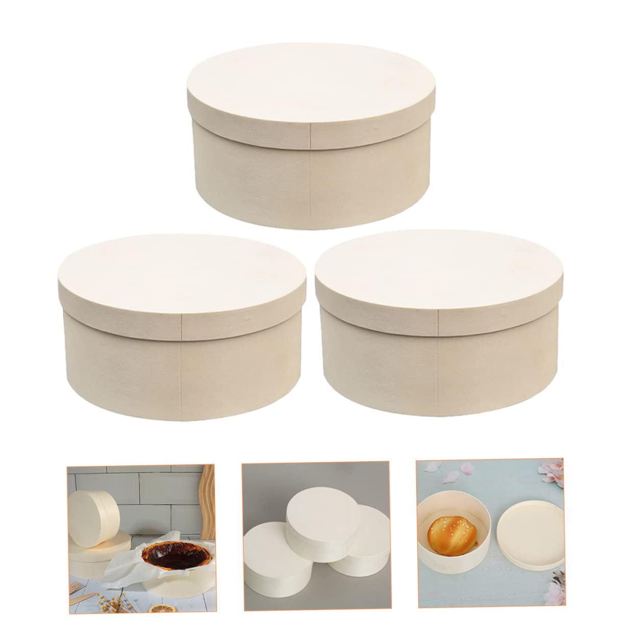 Abaodam 12 Pcs Individual Cake Carrier Container with Lid Cake Containers with Lids Individual Cake Containers Cake Take Out Containers Mini Loaf Pan Liners Cupcake Stand Food Wood Gift