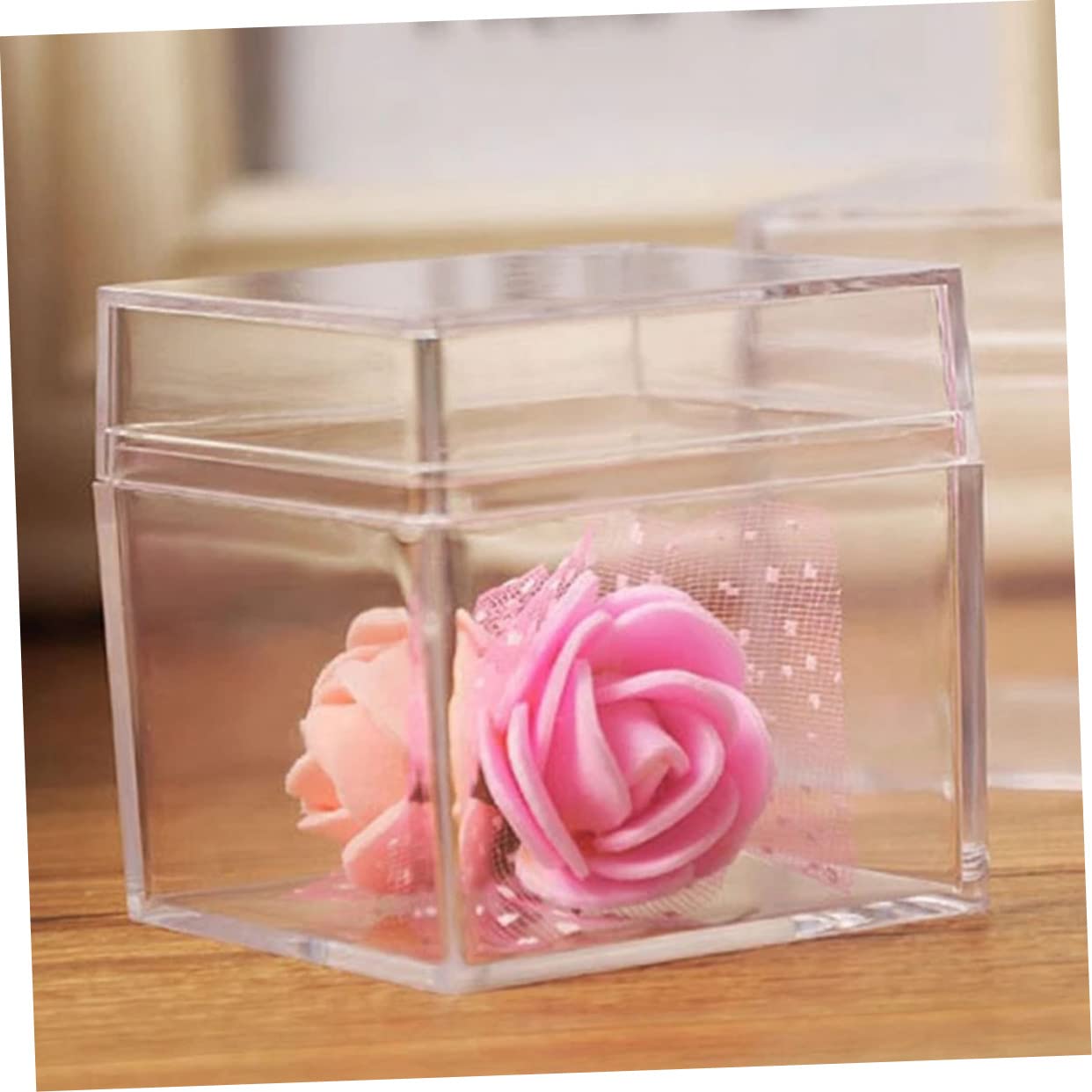 BESTOYARD 36 pcs small display case single cupcake holders earplug case candy container small pill organizer sugar container clear cube display case wedding candy case mini moon cake box