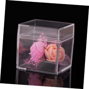 BESTOYARD 36 pcs small display case single cupcake holders earplug case candy container small pill organizer sugar container clear cube display case wedding candy case mini moon cake box