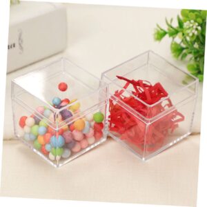 BESTOYARD 36 pcs small display case single cupcake holders earplug case candy container small pill organizer sugar container clear cube display case wedding candy case mini moon cake box