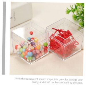 BESTOYARD 36 pcs small display case single cupcake holders earplug case candy container small pill organizer sugar container clear cube display case wedding candy case mini moon cake box