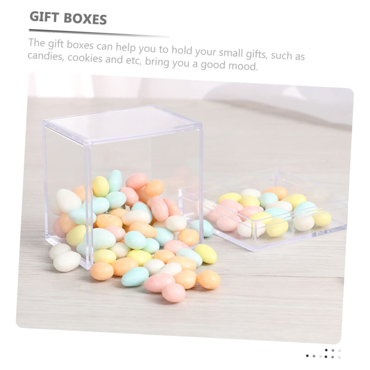 BESTOYARD 36 pcs small display case single cupcake holders earplug case candy container small pill organizer sugar container clear cube display case wedding candy case mini moon cake box