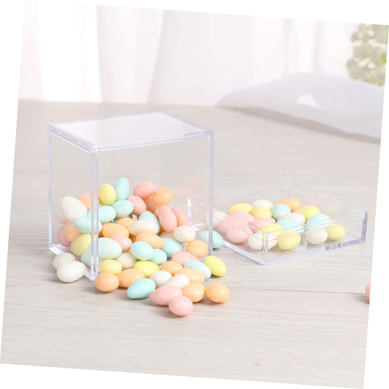 BESTOYARD 36 pcs small display case single cupcake holders earplug case candy container small pill organizer sugar container clear cube display case wedding candy case mini moon cake box