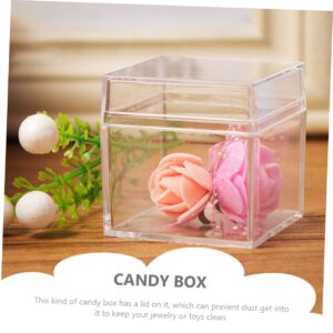 BESTOYARD 36 pcs small display case single cupcake holders earplug case candy container small pill organizer sugar container clear cube display case wedding candy case mini moon cake box