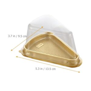 Abaodam 100 Sets Triangular Cake Box Triangle Containers with Lids Cake Tray Transparent Cake Holder Slice Cheesecake Containers Plastic Containers Sandwich Case Mini Pet Pastry Box