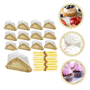 Abaodam 100 Sets Triangular Cake Box Triangle Containers with Lids Cake Tray Transparent Cake Holder Slice Cheesecake Containers Plastic Containers Sandwich Case Mini Pet Pastry Box