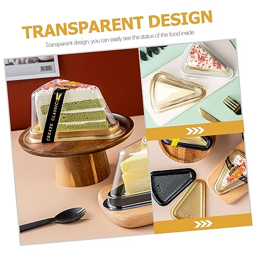 Abaodam 100 Sets Triangular Cake Box Triangle Containers with Lids Cake Tray Transparent Cake Holder Slice Cheesecake Containers Plastic Containers Sandwich Case Mini Pet Pastry Box