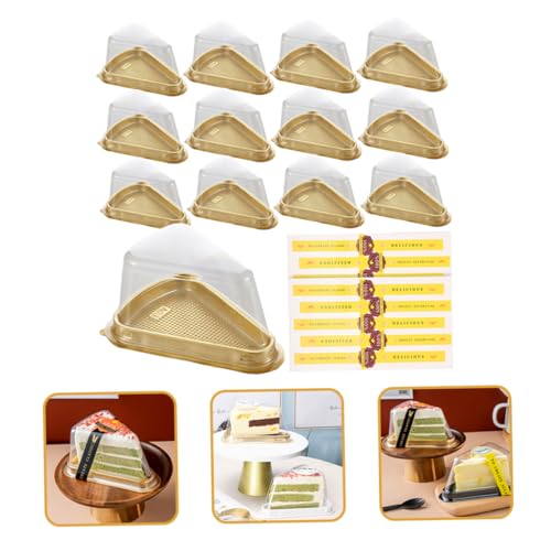 Abaodam 100 Sets Triangular Cake Box Triangle Containers with Lids Cake Tray Transparent Cake Holder Slice Cheesecake Containers Plastic Containers Sandwich Case Mini Pet Pastry Box