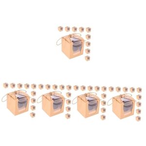 ULTECHNOVO 60 Pcs cake box small pie le mini macaron cookie packaging macarons cookies candy containers chocolate chip muffin mini containers chocolate muffins gift box dessert kraft paper