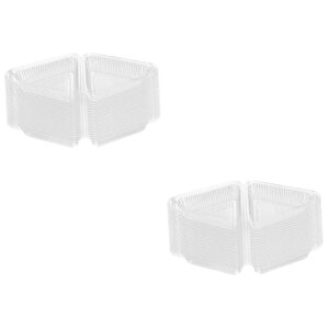 Abaodam 100 Pcs Triangular Cake Box Raclette Sandwich Container Disposable Cake Containers Plastic Container with Lid Cake Containers with Lids With Cover Clamshell Pizza The Pet