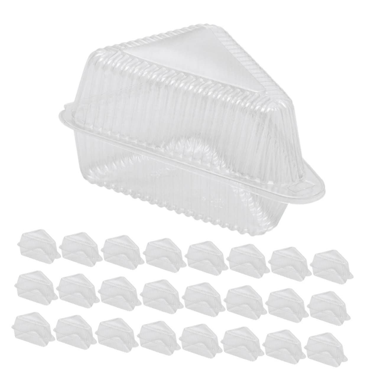 Abaodam 100 Pcs Triangular Cake Box Raclette Sandwich Container Disposable Cake Containers Plastic Container with Lid Cake Containers with Lids With Cover Clamshell Pizza The Pet