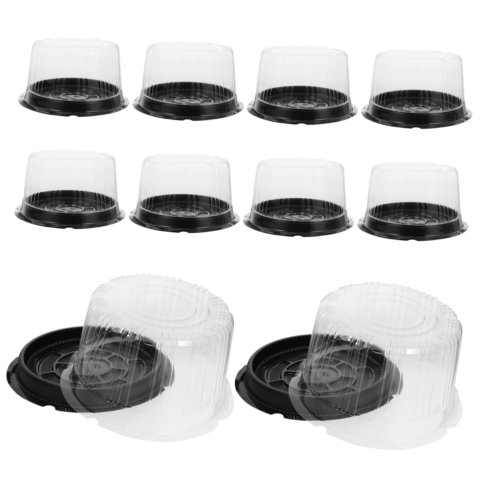 Abaodam 10pcs Packing Box Cake Box Clear Cake Holder Portable Cake Carrier Cake Container Cake Boxes Round Cake Holder Birthday Cake Holder Cake Packing Holder Clear Cake Carrier