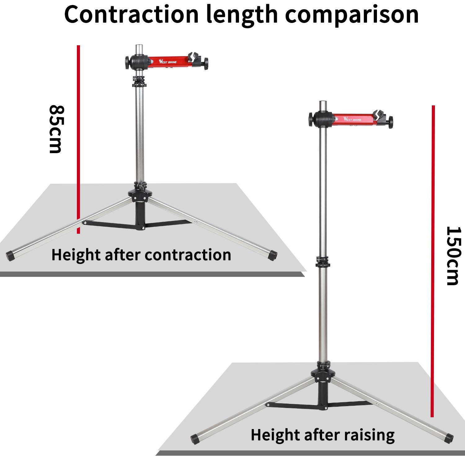 West Biking Bike Repair Stand(Max 85 Lbs) - Adjustable Foldable Bike Workstand With Quick Release,Bicycle Maintenance Rack Workstand For Home Mechanics,Tripod Base Park Tool Repair Stand