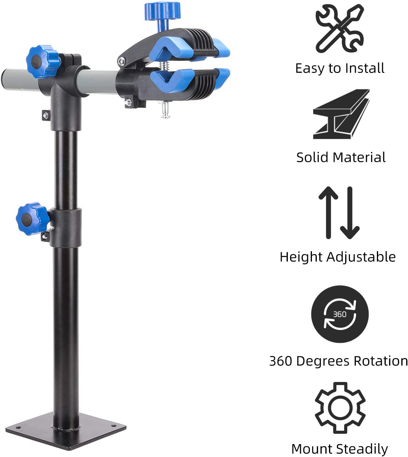 ROCKBROS Bike Repair Stand Wall Workbench Mount Rack Workstand Clamp Height Adjustable Home Bicycle Maintenance Rack for Road Mountain Bikes