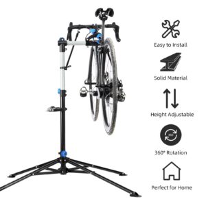 ROCKBROS Bike Repair Stand Bicycle Maintenance Rack Bike Stand for Maintenance Height Adjustable Foldable Bike Repair Mechanic Stand with Tool Tray for Mountain Road Bikes