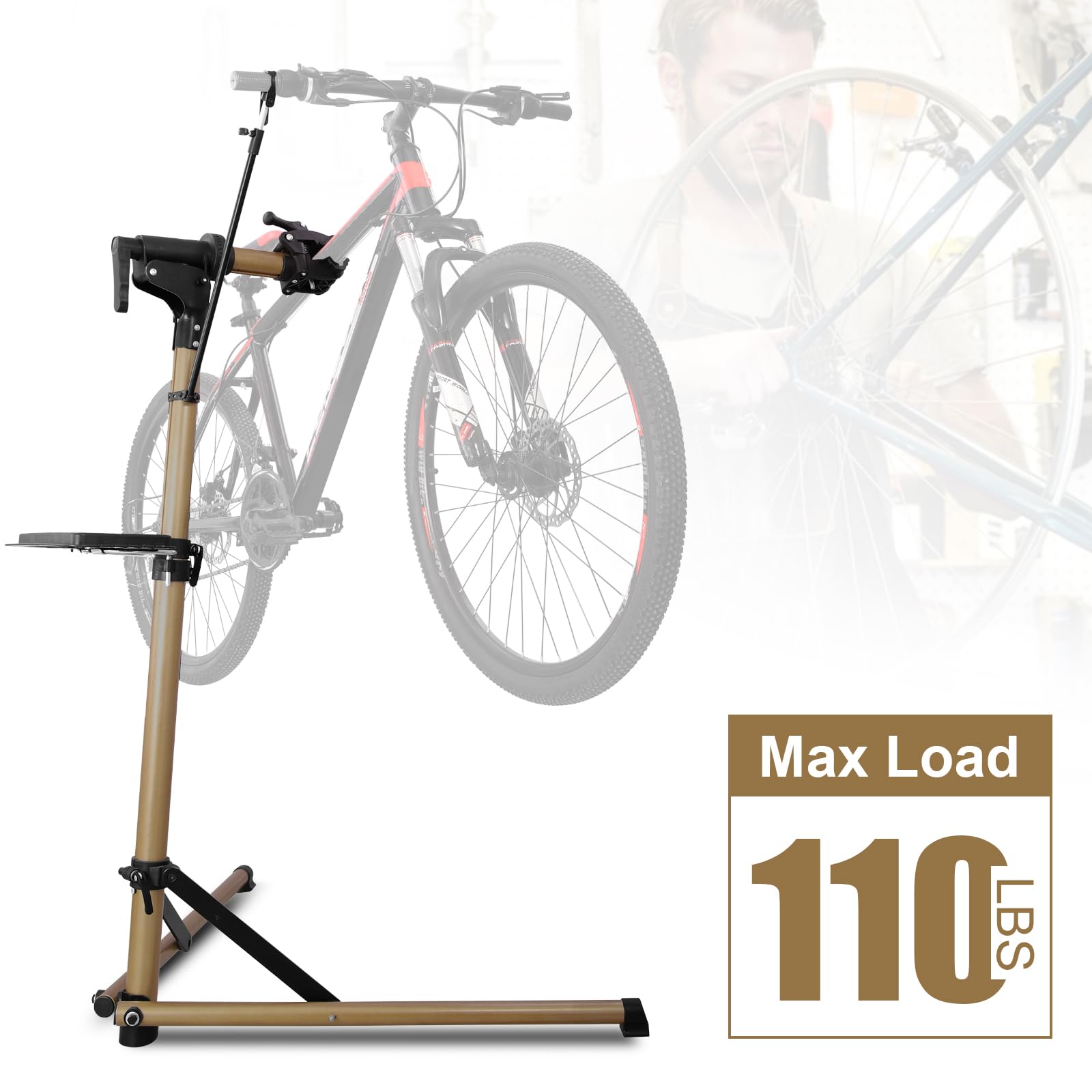 NOPAARD Heavy Duty Electric Bike Repair Stand Max 110 lbs, Portable Aluminum Bicycle Stand Manintenance Workstand,Suitable for Any BIke, Heavy E-Bike, Mountain Bike and Road Bike etc