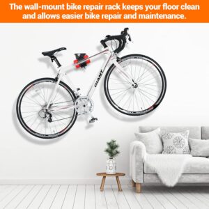 Sportneer Bike Repair Stand: 360 Rotatable Wall Mounted Removable Bike Clamp - Adjustable Home Bicycle Maintenance Stand with 2 Mounting Plates for Diameter of 1-1.6’’ Bicycle