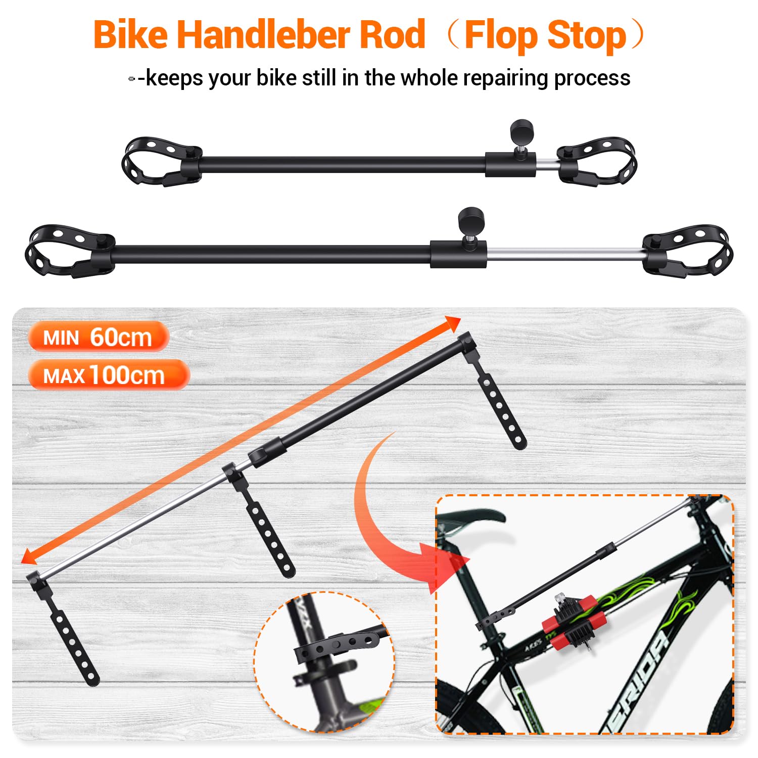 Sportneer Bike Repair Stand: 360 Rotatable Wall Mounted Removable Bike Clamp - Adjustable Home Bicycle Maintenance Stand with 2 Mounting Plates for Diameter of 1-1.6’’ Bicycle